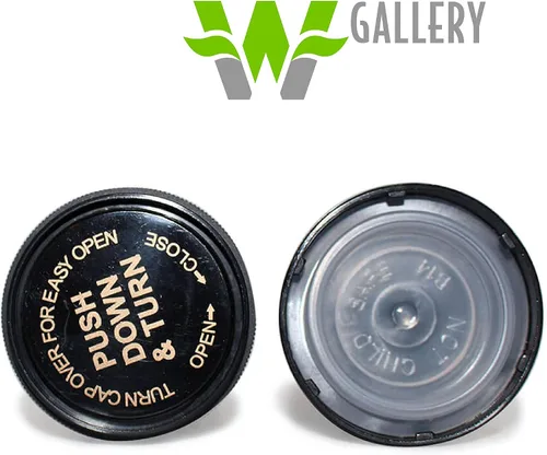 Vista 6 de W Gallery 75 Black 60 Dram Reversible Cap – Frascos herméticos a prueba de olores – Botellas de plástico de grado médico para píldoras, hierbas