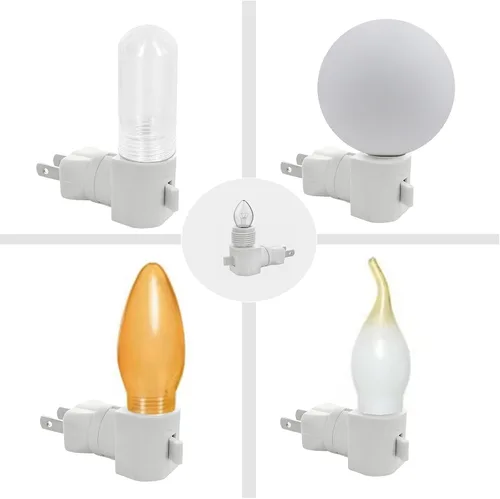 Vista 6 de Módulo de luz nocturna enchufable con interruptor de encendido/apagado, luz de pared giratoria de 360° con anillo de fijación de pantalla G9
