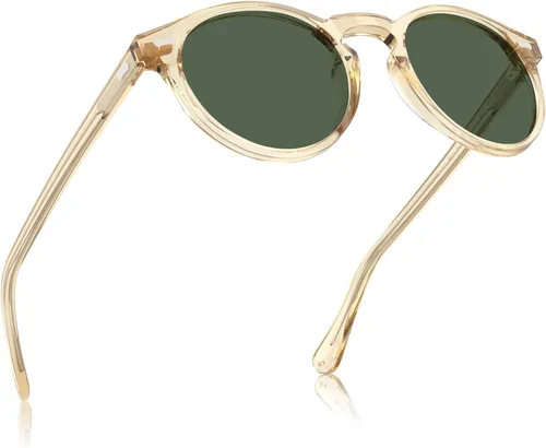 Vista 78 de CARFIA Gafas de sol polarizadas de acetato redondo para mujer, protección UV de cara pequeña con funda de cuero CA5288