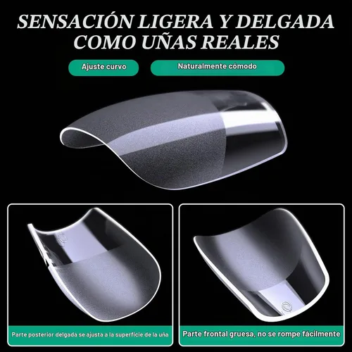 Vista 4 de Puntas de uñas de ataúd extra cortas, 360 uñas de gel suave de cobertura completa para remojar extensiones de uñas, puntas de uñas de gel postizas
