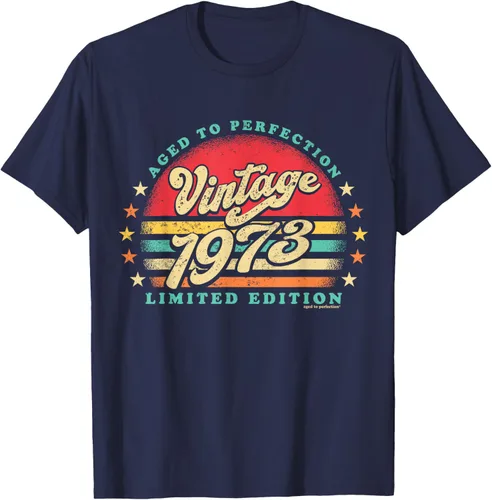 Vista 8 de Camiseta retro de 50 cumpleaños de 1973 de edad a la perfección nacido en los años 70, Negro