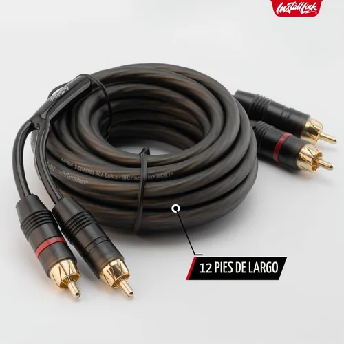 Vista 4 de Install Link Cable de audio RCA (12 pies) de 2 machos, subwoofer y estéreo Gris (Frosted Grey)