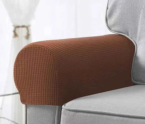 Vista 6 de Fundas elásticas para reposabrazos para sillas y sofás, fundas para reposabrazos de sofá de elastano jacquard, protector de muebles antideslizante