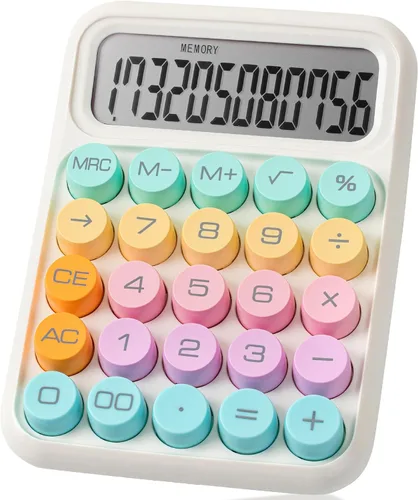 Vista 10 de Mr. Pen - Calculadora con interruptor mecánico, 12 dígitos, pantalla LCD grande, calculadora azul con botones grandes, suministros para el regreso