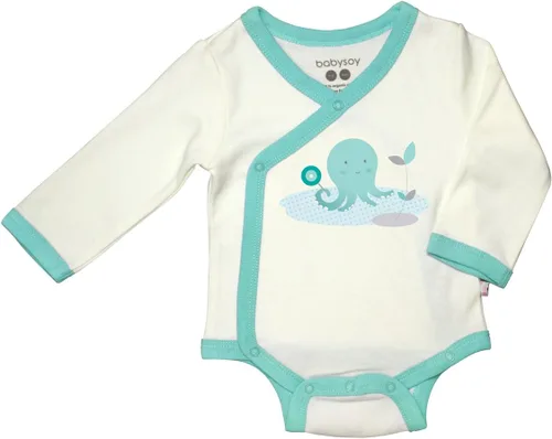 Vista 29 de Babysoy Kimono de algodón orgánico de manga larga Onesie Bodysuit