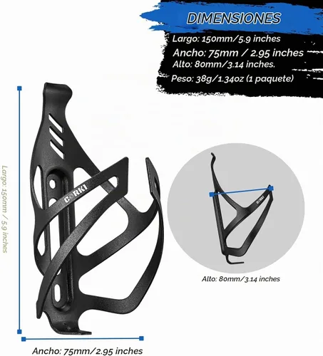 Vista 4 de Corki Cycles - Soporte para botella de agua para bicicleta de aleación de aluminio, jaula universal para botellas de agua para bicicletas