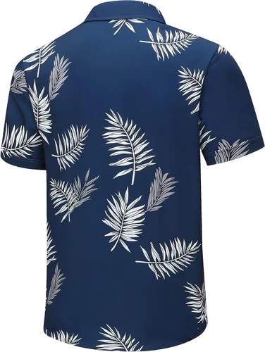 Vista 3 de SheLucki - Camisa hawaiana para hombre, unisex, estilo informal, manga corta, con botones y estampado de sombra de palmeras, para el verano