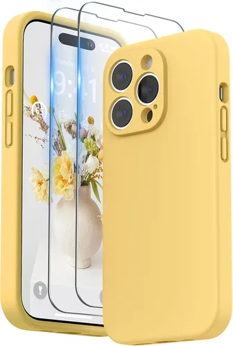 Vista 20 de SURPHY Funda diseñada para iPhone 14 Pro Max con protector de pantalla, (con protección de cámara y forro de microfibra suave), funda de silicona
