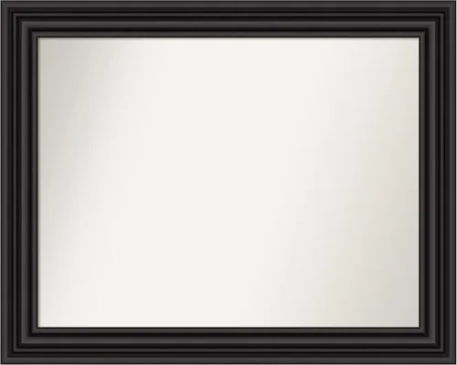 Vista 360 de Amanti Art Espejo personalizado, espejo de baño negro puente, espejo de pared o espejo de tocador de baño sobre el fregadero (26 x 26 pulgadas)