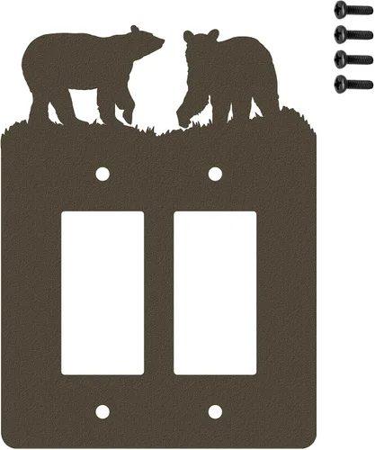 Vista 13 de Bear - Placa de pared dúplex individual (potencia única, negra) - Fabricado en Estados Unidos
