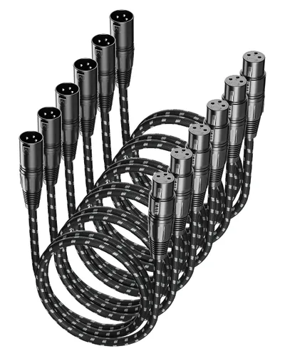 Vista 11 de Cable corto XLR, cable de micrófono de 1 pie, paquete de 2 unidades, toda la longitud de 6 pulgadas a 100 pies, cable de micrófono equilibrado