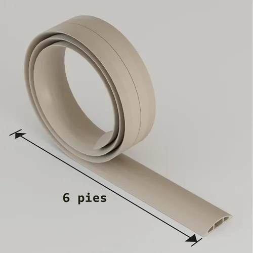 Vista 8 de D-Line – Funda para cable de piso de 6 pies, protector de cable, oculta cables de extensión, protege cables, evita riesgos de caídas, ocultador