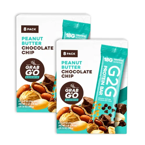 Vista 8 de G2G Barra de proteínas, chispas de chocolate con mantequilla de maní, comida real, refrigerada para frescura, aperitivo saludable, delicioso