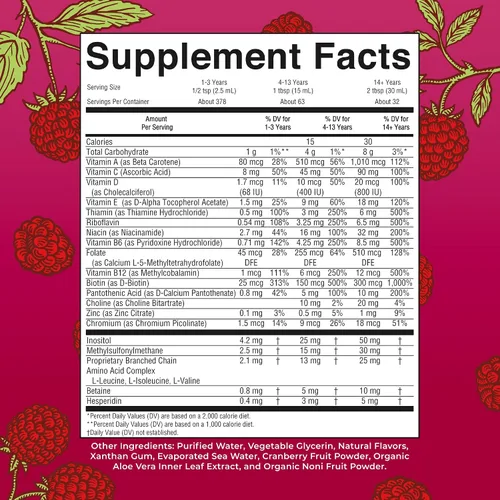 Vista 2 de Multivitamínico para mujeres, hombres y niños, vitaminas líquidas de suplemento de apoyo inmunológico y energético. Impulsor de belleza, vegano, sin