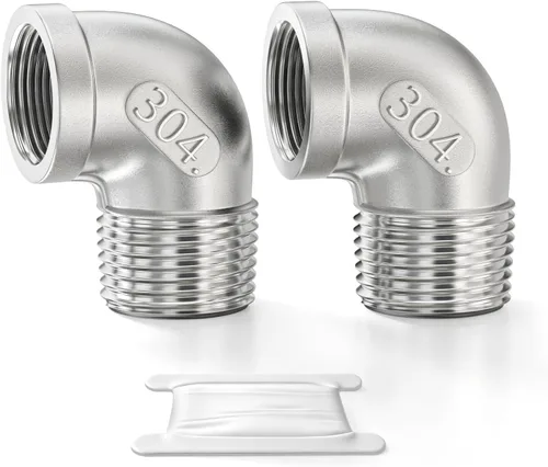 Vista 17 de TAISHER 2 piezas de acero inoxidable 304 accesorios de codo de 90 grados, tubo hembra NPT de 1 pulgada a 1 pulgada NPT hembra 304 accesorio