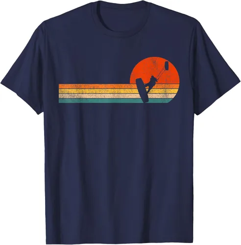 Vista 20 de Camiseta retro de kitesurf de kitesurf de kiteboarder vintage, Negro, S