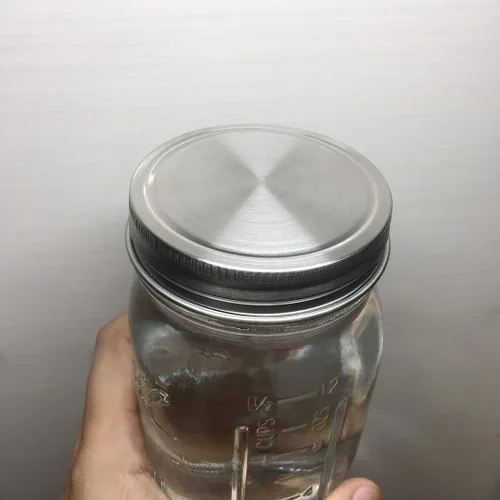 Vista 4 de Tapas para tarros de acero inoxidable, tapas de almacenamiento con sellos de silicona para frascos de boca regular, superficie pulida, reutilizables