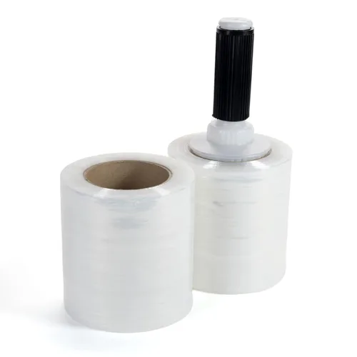 Vista 14 de IDL Packaging Mini rollo elástico de 3 pulgadas, 700 pies, calibre 120 (paquete de 2) con un mango de plástico incluido – Envoltura de plástico