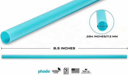 Vista 3 de phade Pajitas gigantes ecológicas de 8.5 pulgadas, 1200 unidades, biodegradables marinos sostenibles, compostables, envueltos individualmente