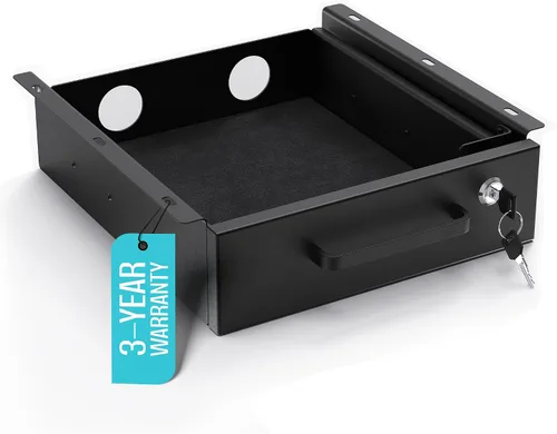 Vista 12 de Cajón deslizante para debajo del escritorio, cajones de almacenamiento de metal con cerradura con organización de cables para oficina y hogar