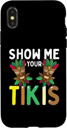 Vista 4 de Carcasa divertida para iPhone 14 Show Me Your Tikis Boobs Aloha Hawaii Luau