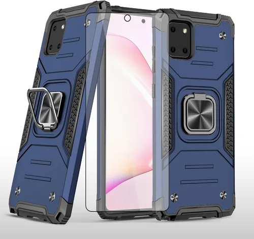 Vista 11 de Asuwish Funda para teléfono Samsung Galaxy Note 10 Lite con protector de pantalla de vidrio templado y soporte de anillo delgado híbrido protector
