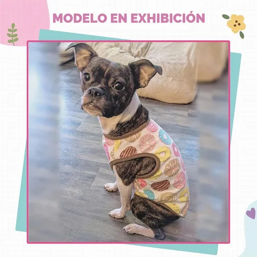 Vista 6 de Camisa para perros pequeños, lindas camisetas de algodón suave sin mangas para perros pequeños, gatos, chaleco para perritos, camiseta para Donut