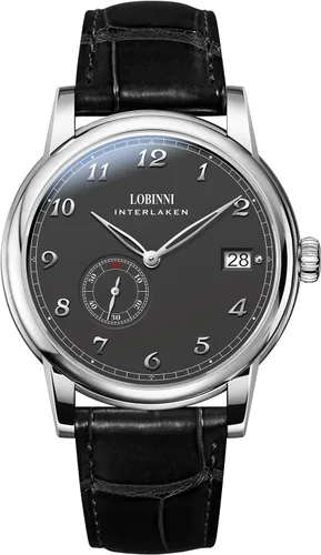 Vista 13 de LOBINNI Reloj mecánico automático impermeable de muñeca masculina vestido masculino moda lujo negocios relojes