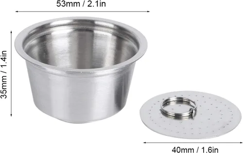 Vista 3 de Fdit Taza de cápsula de café recargable reutilizable de acero inoxidable apta para cafetera Dolce Gusto compatible con Nestle Dolce Gusto juego