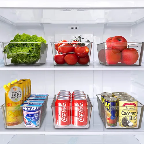 Vista 3 de Simple Houseware Organizador de latas de cocina transparente para gabinete/despensa/refrigerador/congelador/refrigerador para gabinete, despensa
