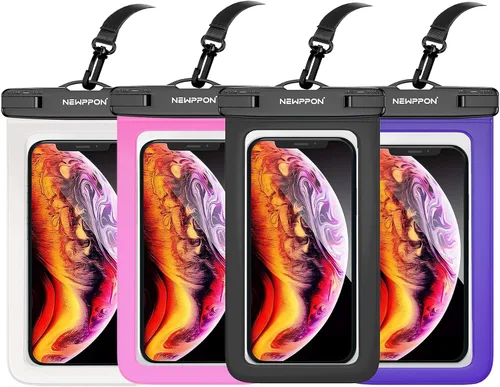 Vista 15 de Paquete de 100 bolsas impermeables para teléfono celular de 8.5 pulgadas – Funda seca bajo el agua – Protector transparente a prueba de agua