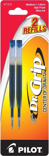 Vista 5 de PILOT Dr. Grip - Recambio de tinta para bolígrafo de centro de gravedad, punta media, tinta negra, paquete de 2 (77271)