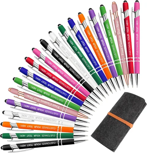 Vista 71 de Bolígrafos personalizados con lápiz óptico y grabado gratis, bolígrafos personalizados para negocios, graduación, aniversarios (hasta 500 unidades)