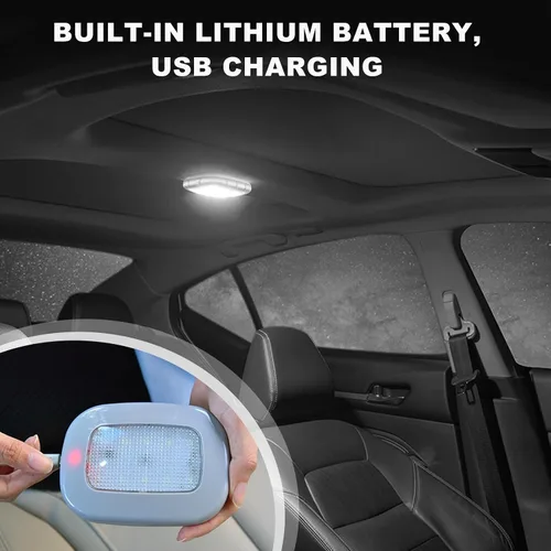 Vista 4 de Luz de techo magnética para coche, luz de techo interior para techo de coche, luz de cúpula interior de coche de 10 LEDs recargable por USB para RV