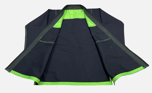 Vista 4 de Bjj Gi Jiu Jitsu Con Puntada Verde Bjj Gi Jiu Jitsu Kimonos Gi 100% Algodón Perl Tejido 450GSM