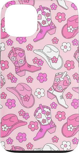 Vista 7 de iPhone 16 Pink Cowgirl Aesthetic Cowboy Boots Cowboy Hat Western Cute Case