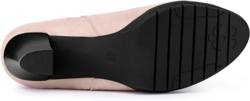 Vista 6 de Allegra K Botines Chelsea con tacón redondo y puntera redonda para mujer