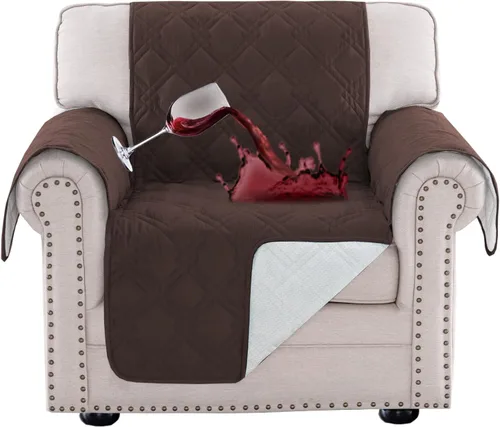 Vista 38 de Turquoize Funda 100 % impermeable para sillón de ala, protector de sofá, triple antideslizante, protector de muebles para mascotas, niños, perros