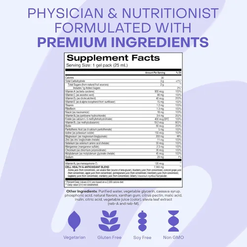 Vista 5 de Healthycell Bioactive Daily Liquid Multivitamínico Líquido Diario para Hombres y Mujeres – Más de 20 Vitaminas, Minerales y Antioxidantes Esenciales