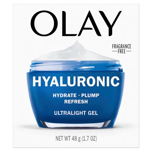 Vista 13 de Olay - Hidratante facial con ácido hialurónico, hidratación instantánea para mujeres, sin fragancia - solución para piel seca, resplandeciente