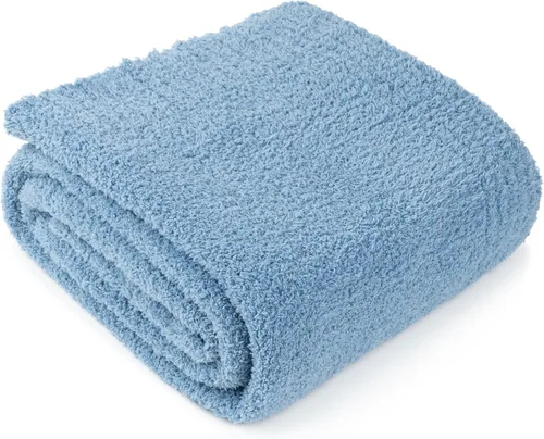 Vista 25 de PAVILIA Manta supersuave para sofá, manta mullida y acogedora de peso ligero en negro; manta de punto cálida y esponjosa para cama o sofá, 50x60