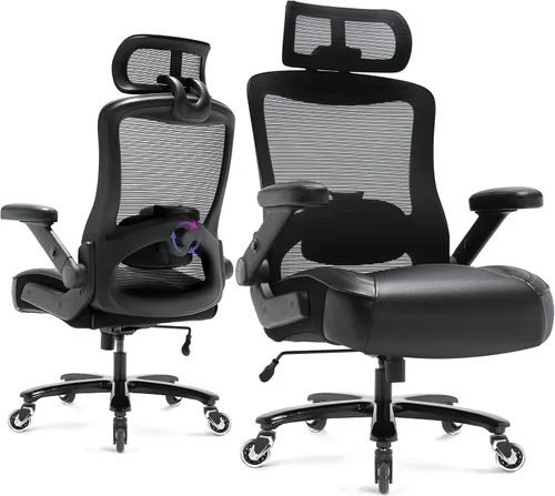 Vista 9 de Silla de oficina grande y alta de 600 libras, silla de escritorio ejecutiva