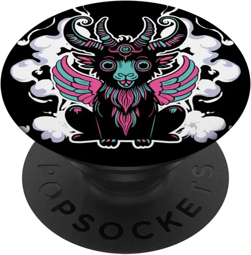 Vista 6 de Kawaii Pastel Goth Satanic Baphomet Aesthetic Nu Lindo y espeluznante PopSockets MagSafe PopGrip para iPhone