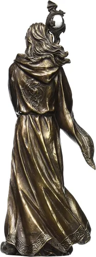 Vista 2 de Estatua de Merlín de color bronce fundido en frío de 11.75 pulgadas Decoración para el hogar