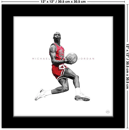 Vista 6 de Trends International Gallery Pops Michael Jordan - Póster de pared icónico de Jordania, 12 x 12 pulgadas, versión de marco negro