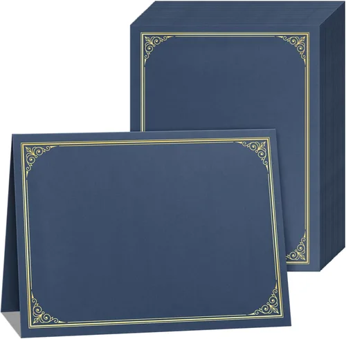 Vista 13 de SUNEE Titulares de certificados (negro, 30 paquetes, nuevo patrón), cubre diploma, borde de lámina dorada, para certificados de tamaño carta de 8.5