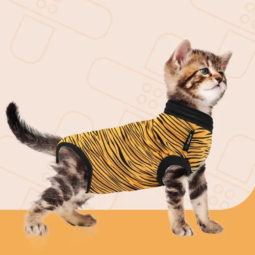 Vista 9 de Traje de recuperación de gato de Suitical, negro, XXXS, Negro (Black Camouflage)