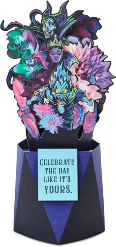 Vista 2 de Hallmark Paper Wonder - Tarjeta desplegable de villanos de Disney (Celebrate) para cumpleaños, Halloween, graduaciones, felicitaciones