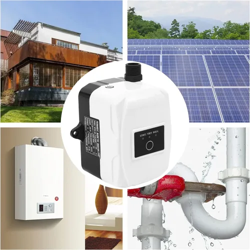 Vista 5 de Bomba de refuerzo de agua, bomba de presión de 24 V y 150 W, bomba de ducha silenciosa de 30-40 dB con control automático, impermeable IP56, motor