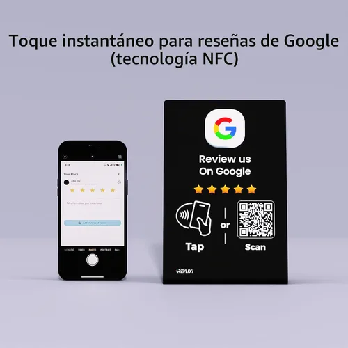 Vista 7 de Soporte de revisión de Google (2 piezas) - Boost Google Reviews con soporte reutilizable para tarjetas de Google Review Tap y soporte de código QR
